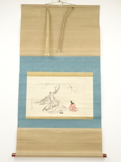 JAPANESE HANGING SCROLL / HAND PAINTED / SAKURA
